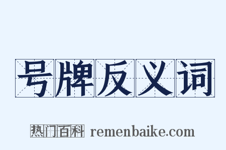 号牌反义词是什么意思的图片